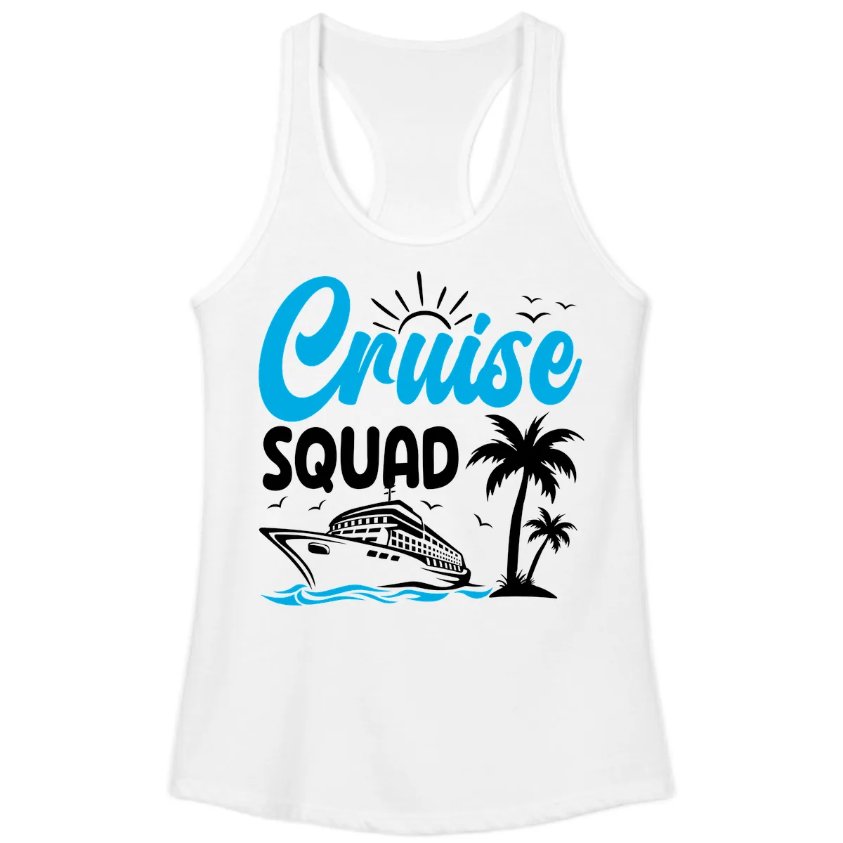Cruise Squad Vacation Vibes Ladies Tank in White
