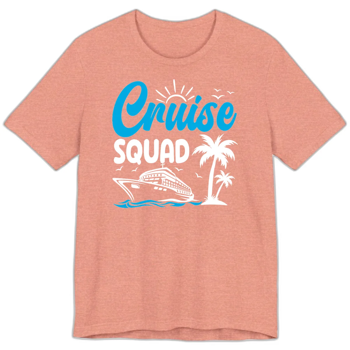 Cruise Squad Vacation Vibes Premium T-Shirt in Heather Sunset