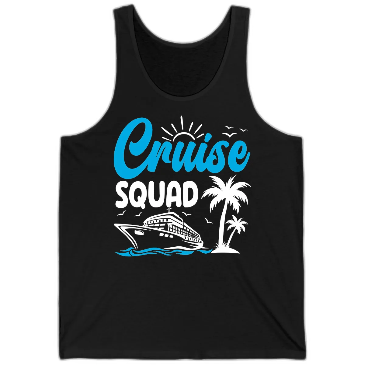 Cruise Squad Vacation Vibes Tank in Black