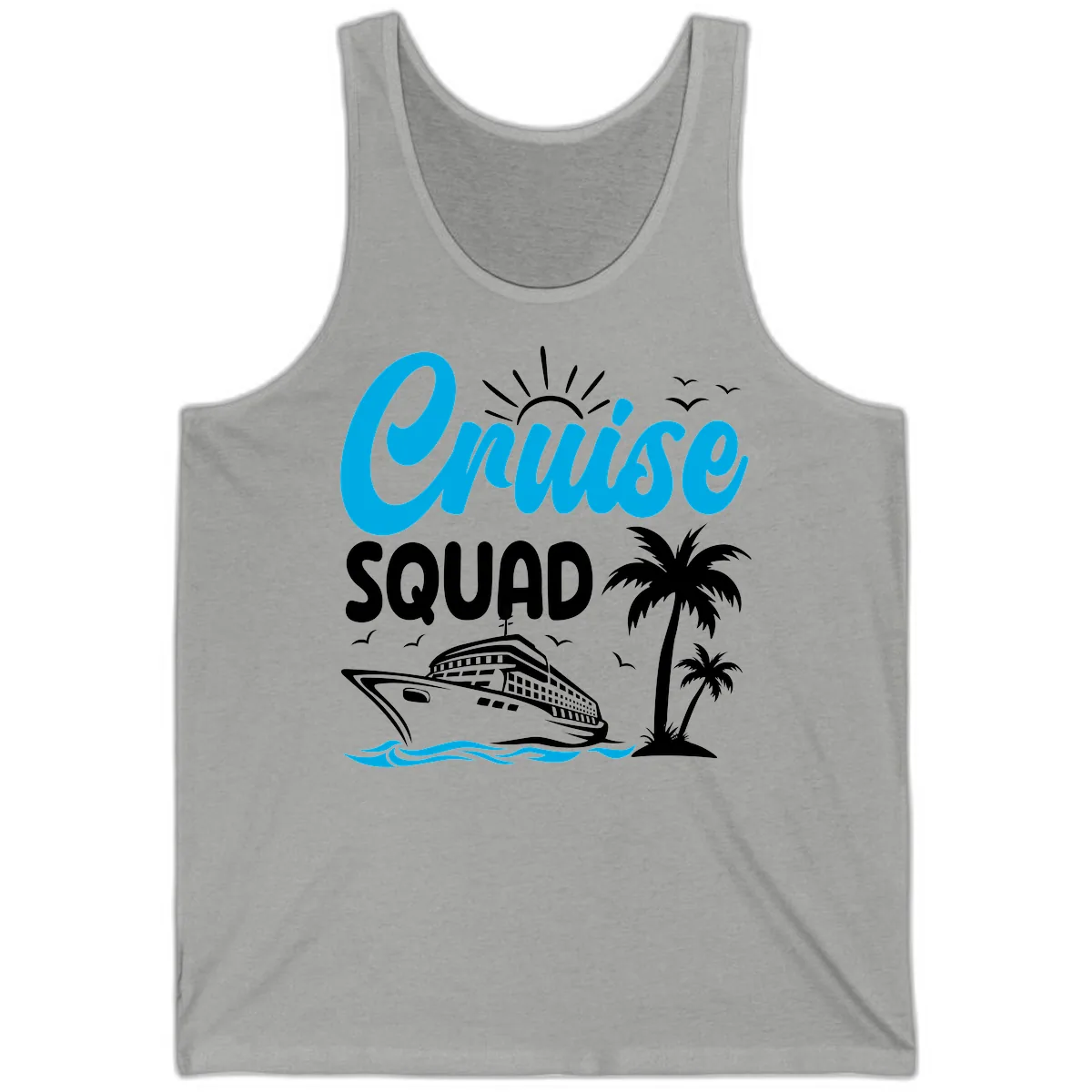 Cruise Squad Vacation Vibes Tank in Athletic Heather