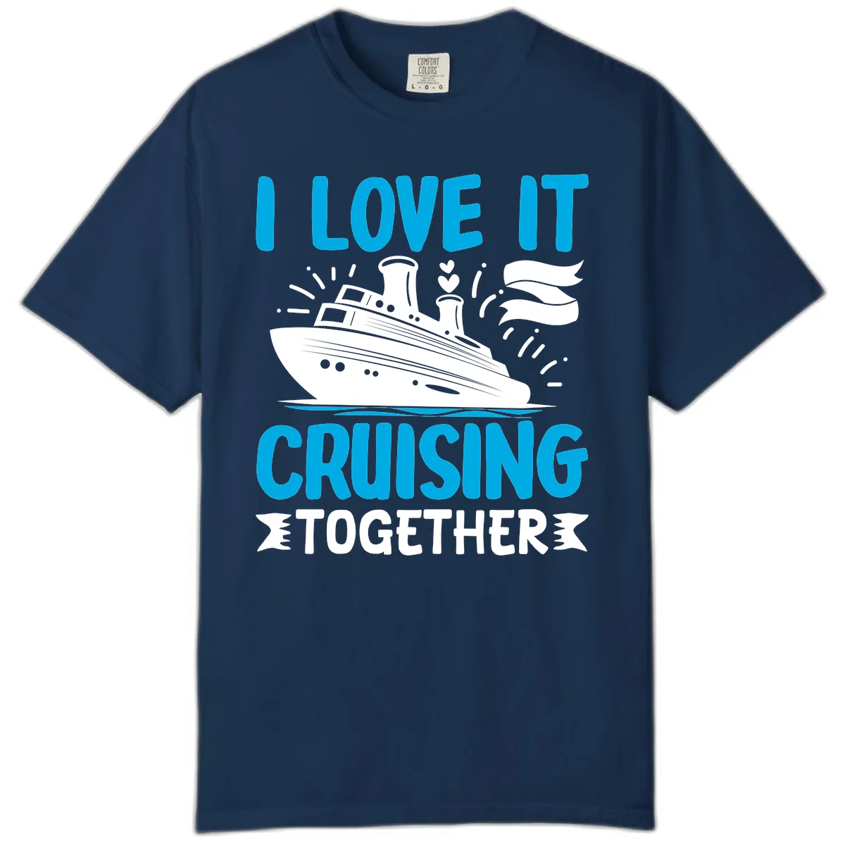 I Love It Cruising Together Comfort Color in Navy