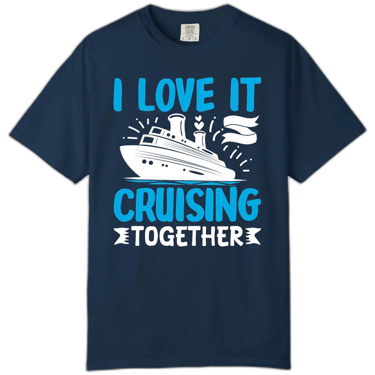 I Love It Cruising Together Comfort Color in True Navy