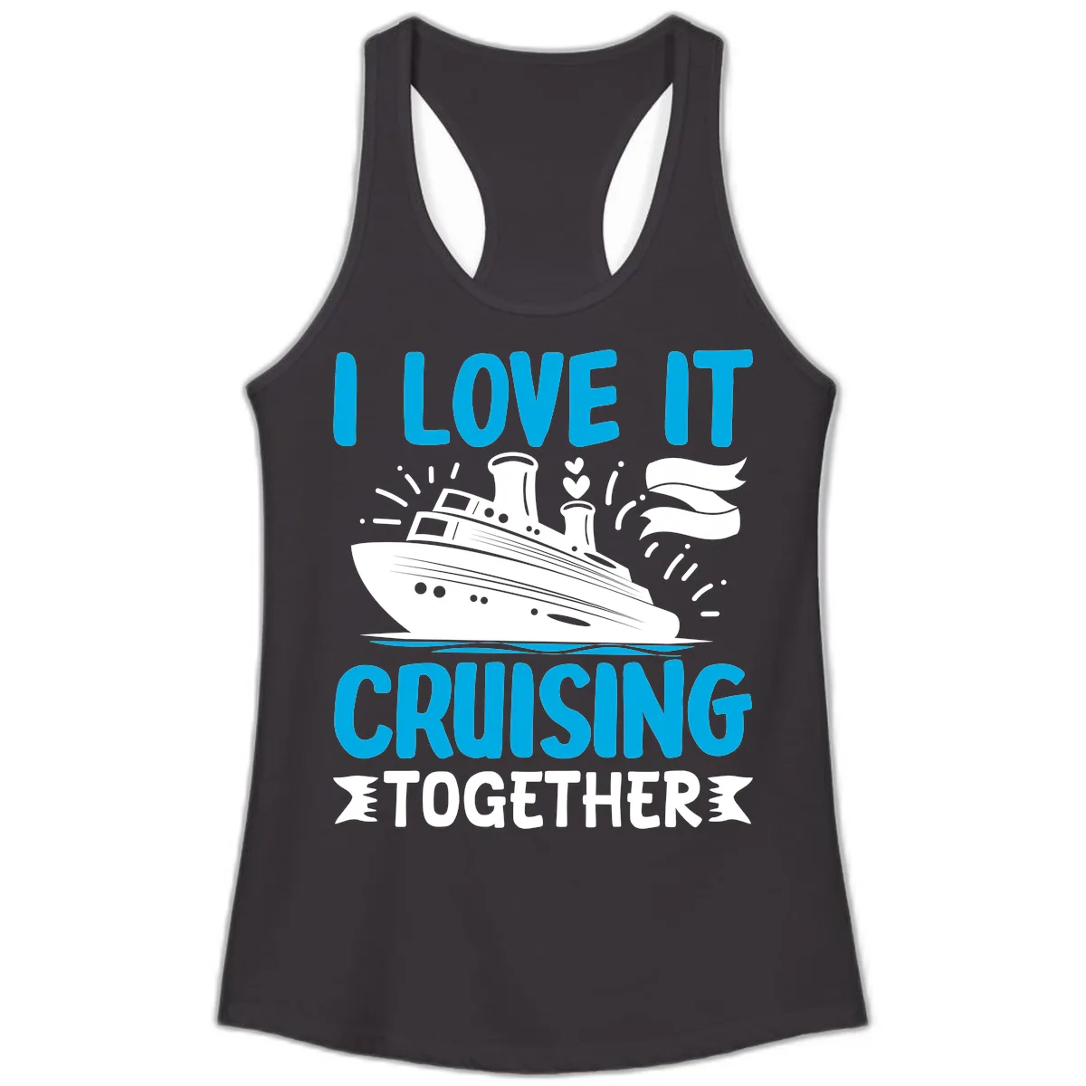 I Love It Cruising Together Ladies Tank in Black