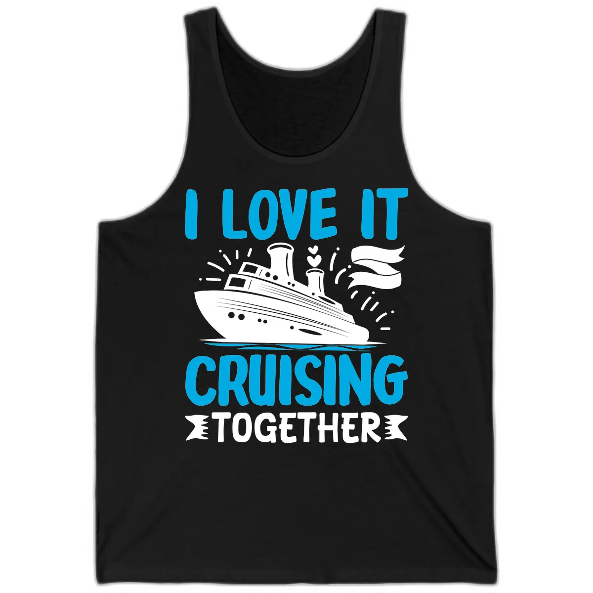 I Love It Cruising Together Tank in Black