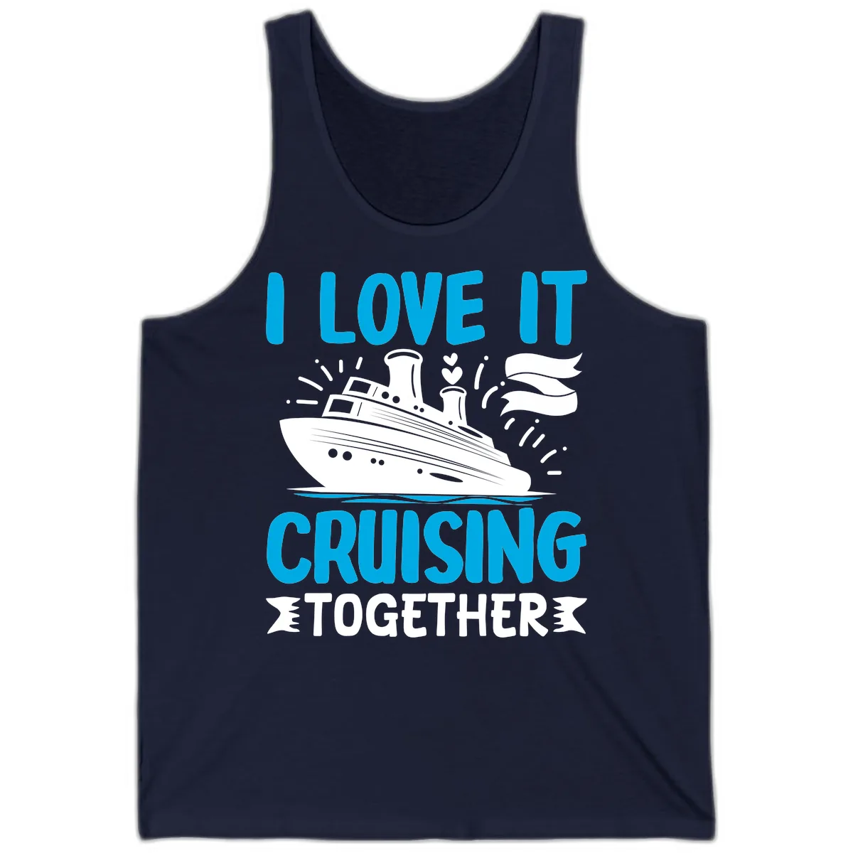 I Love It Cruising Together Tank in Navy