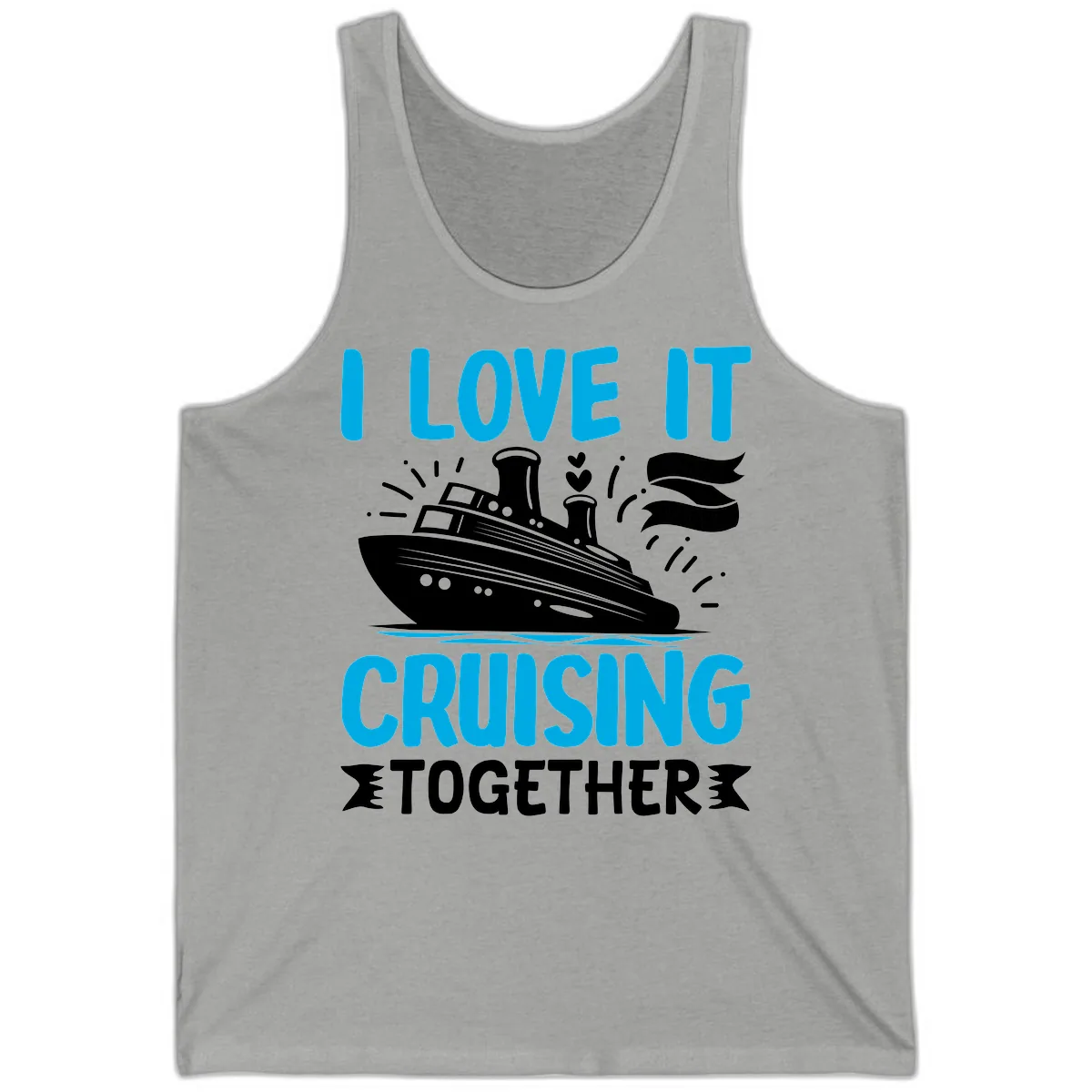I Love It Cruising Together Tank in Athletic Heather