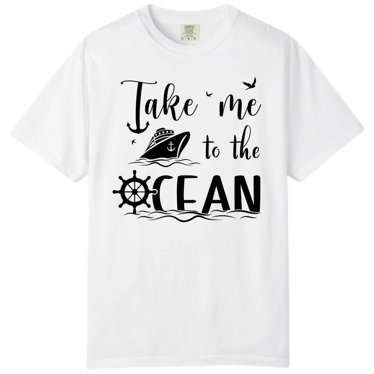 Take Me To The Ocean Comfort Color in White