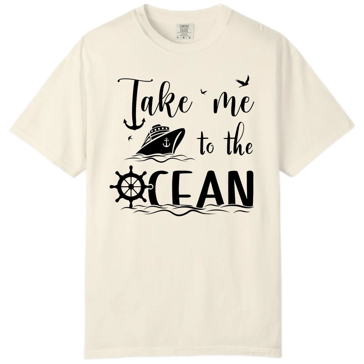 Take Me To The Ocean Comfort Color in Ivory