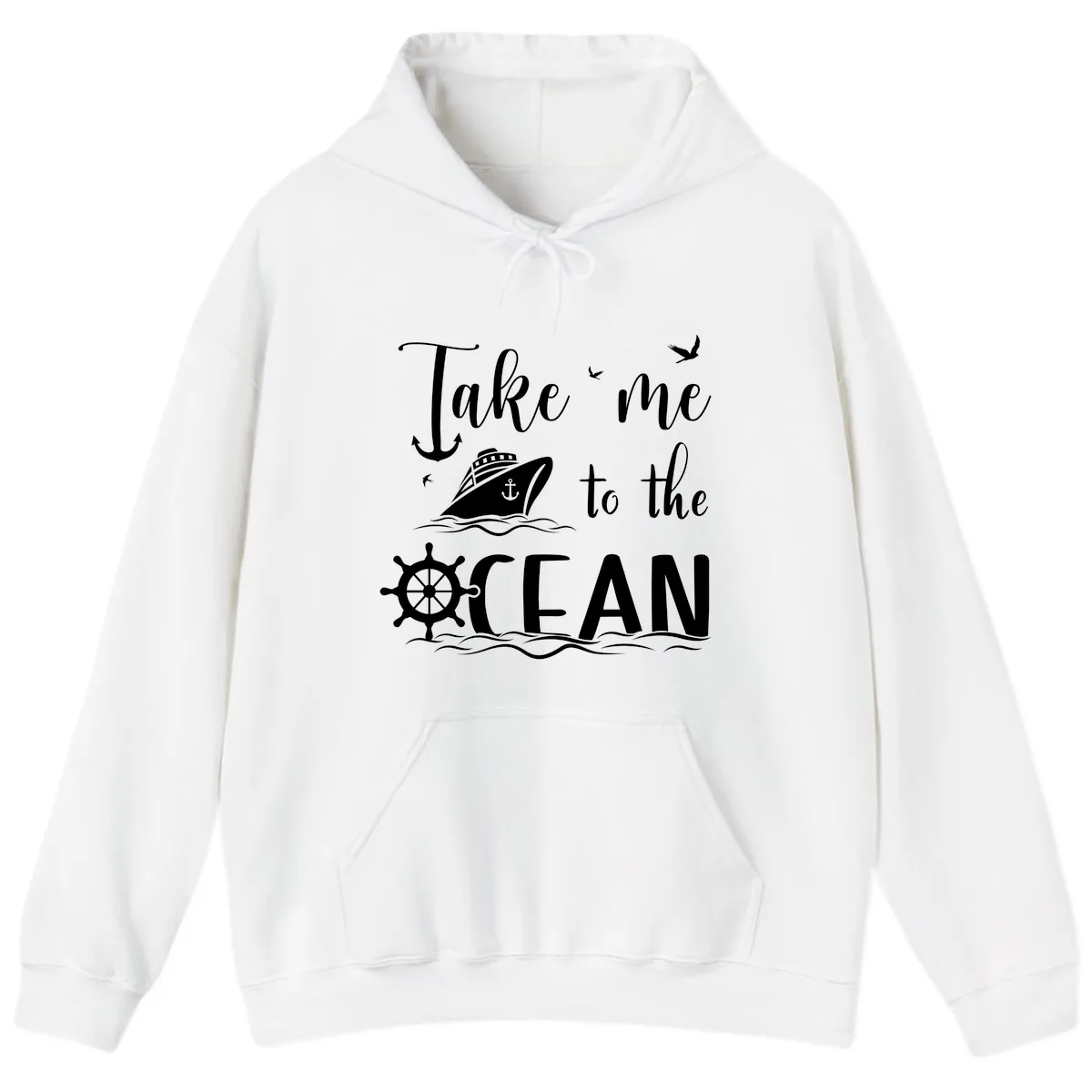 Take Me To The Ocean Hoodie in White
