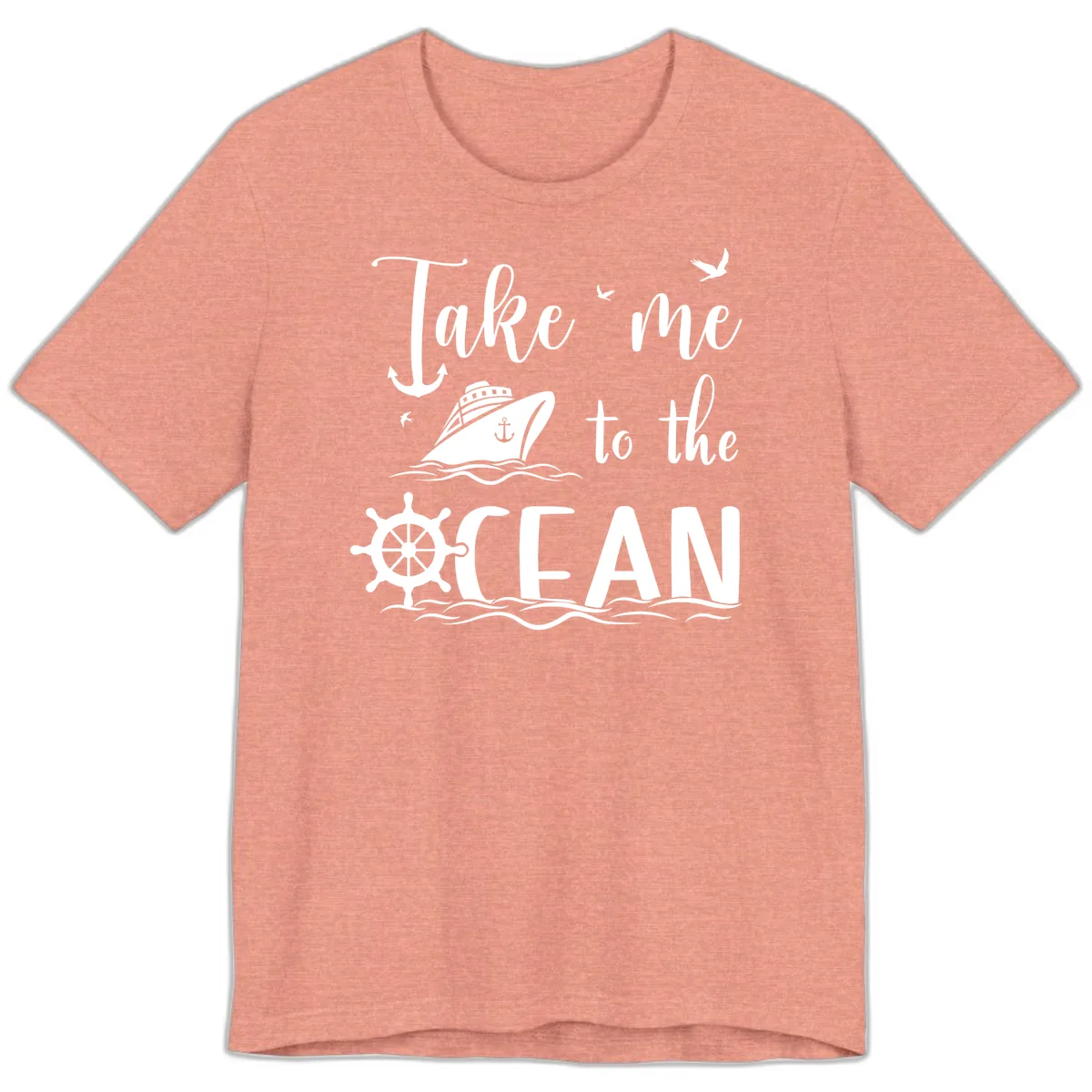 Take Me To The Ocean Premium T-Shirt in Heather Sunset