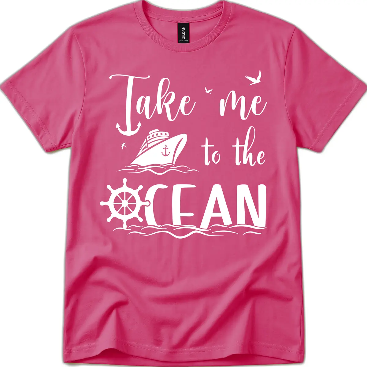Take Me To The Ocean T-Shirt in Heliconia