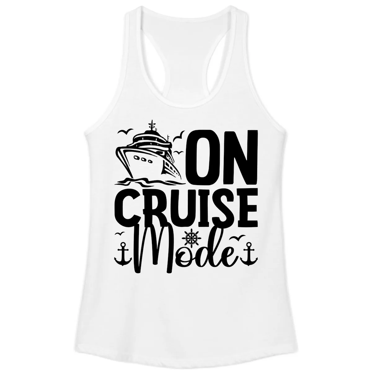 On Cruise Mode Ladies Tank in White