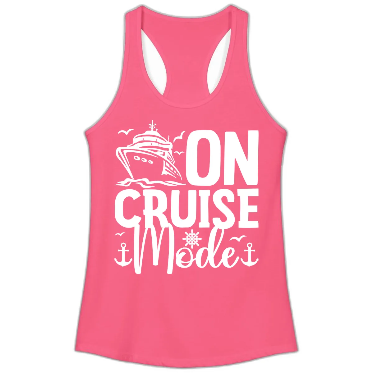 On Cruise Mode Ladies Tank in Solid Hot Pink