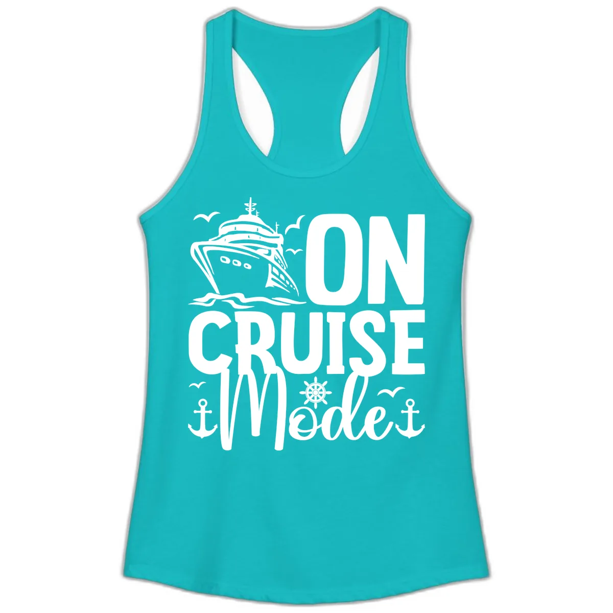 On Cruise Mode Ladies Tank in Tahiti Blue