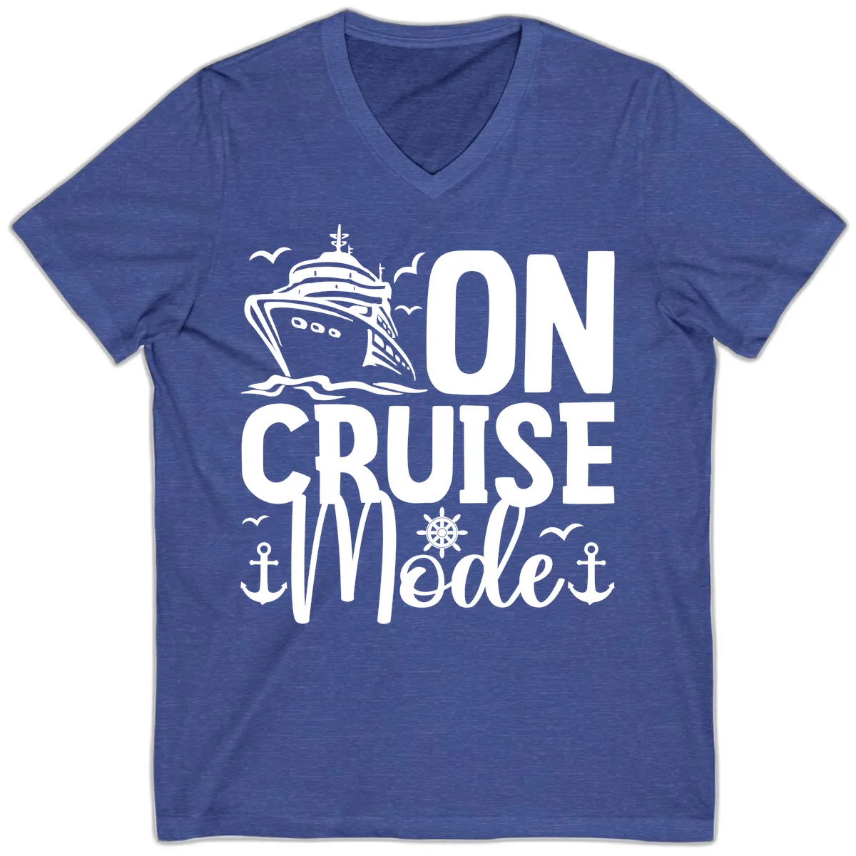 On Cruise Mode V-Neck in Heather True Royal