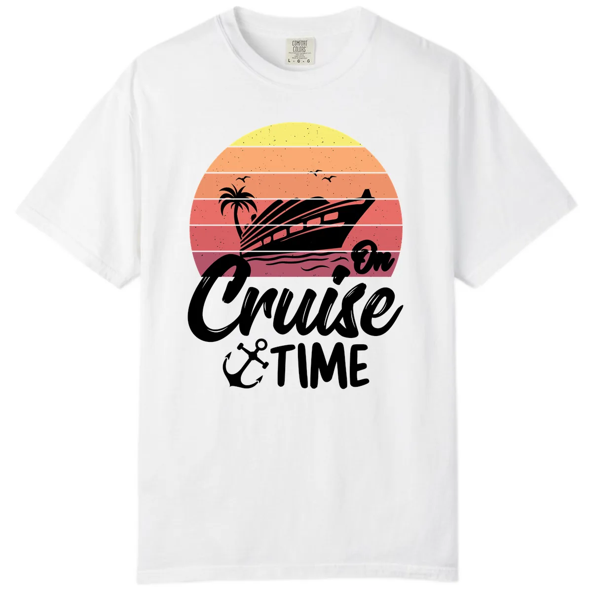 Cruise Time Sunset Vibes Comfort Color in White