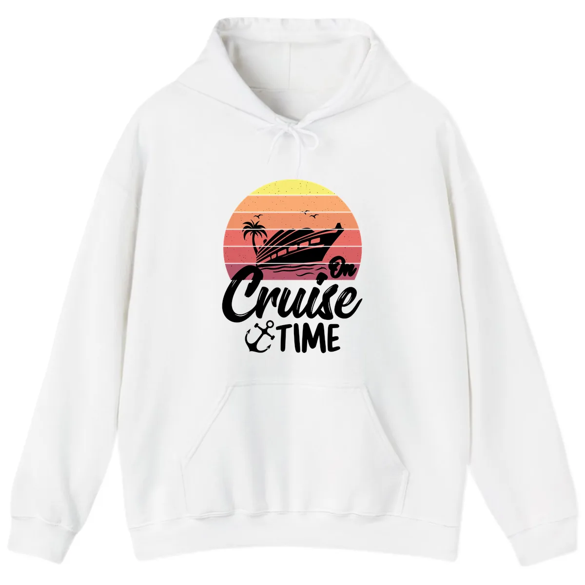Cruise Time Sunset Vibes Hoodie in White