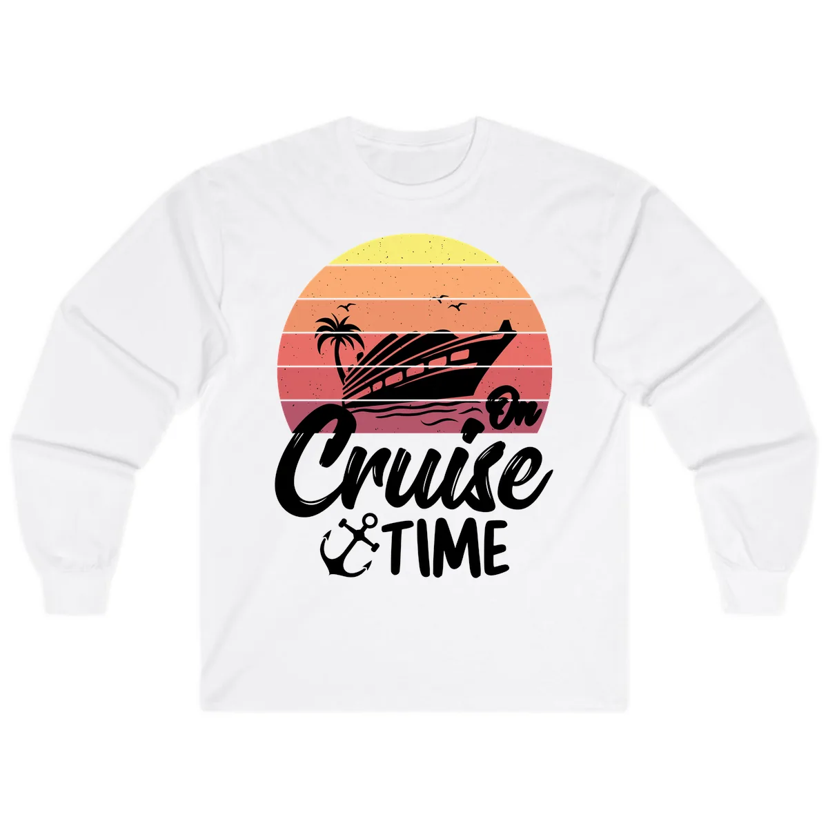 Cruise Time Sunset Vibes Long Sleeve in White