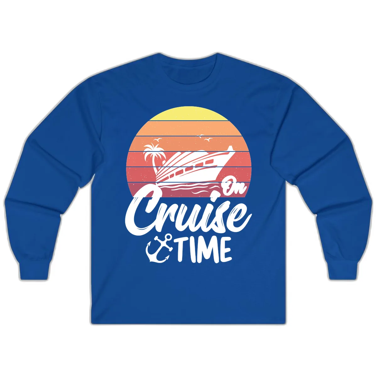 Cruise Time Sunset Vibes Long Sleeve in Royal