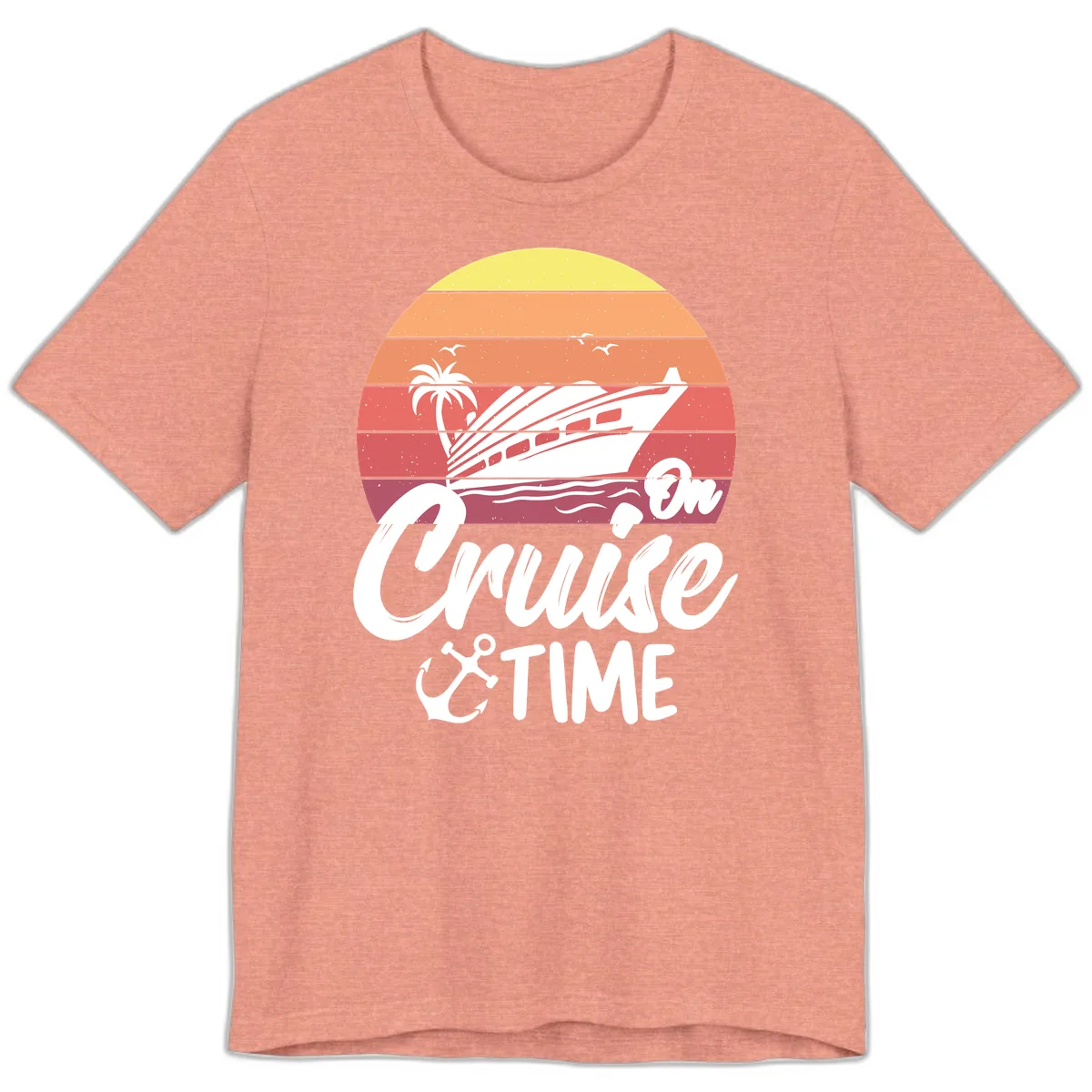 Cruise Time Sunset Vibes Premium T-Shirt in Heather Sunset