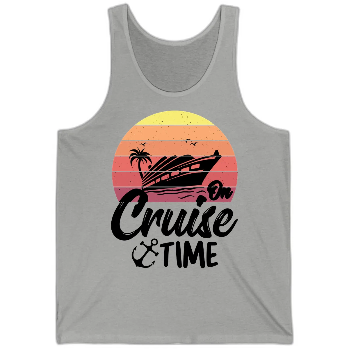 Cruise Time Sunset Vibes Tank in Athletic Heather