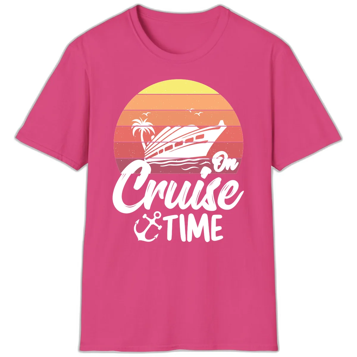 Cruise Time Sunset Vibes T-Shirt in Heliconia