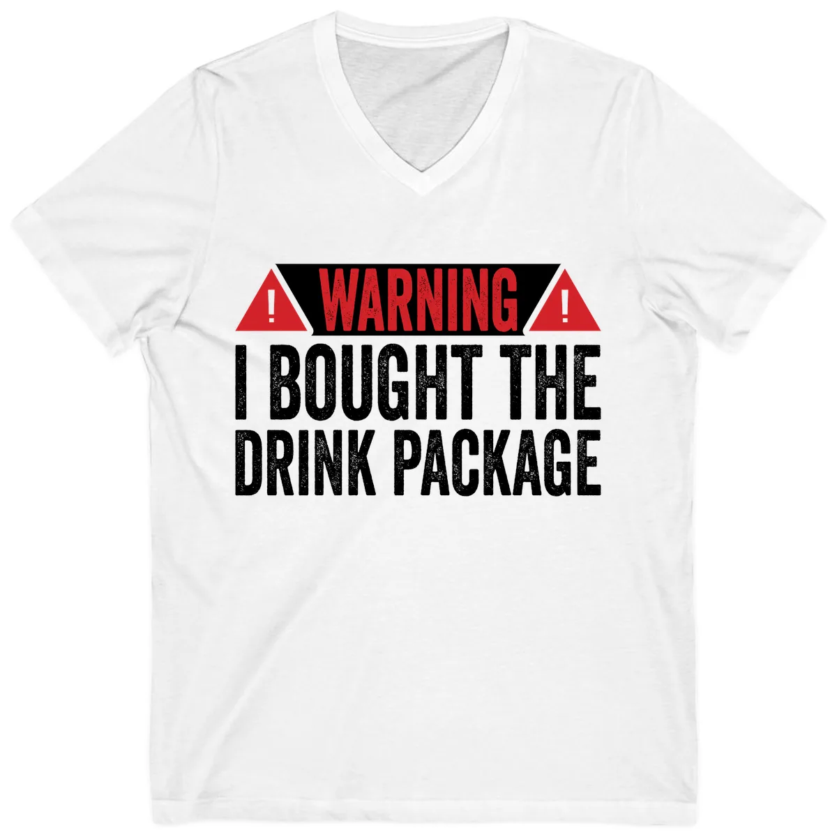 I Bought The Drink Package V-Neck in White