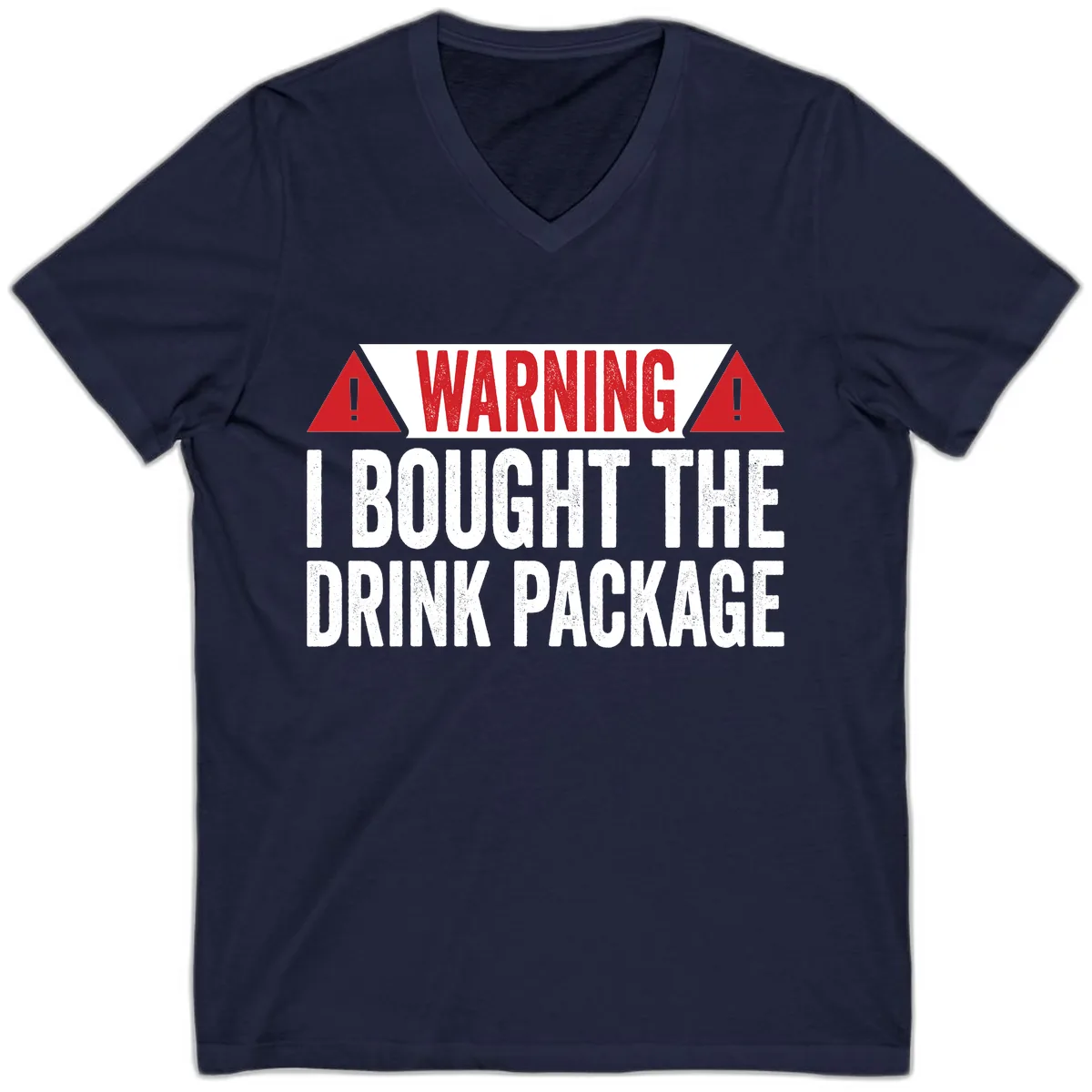 I Bought The Drink Package V-Neck in Navy