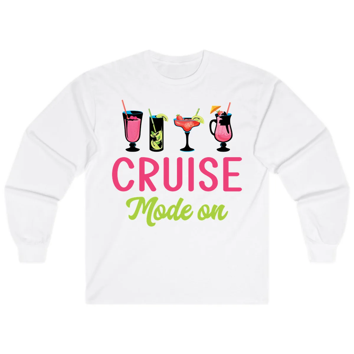 Cruise Mode On Long Sleeve in White