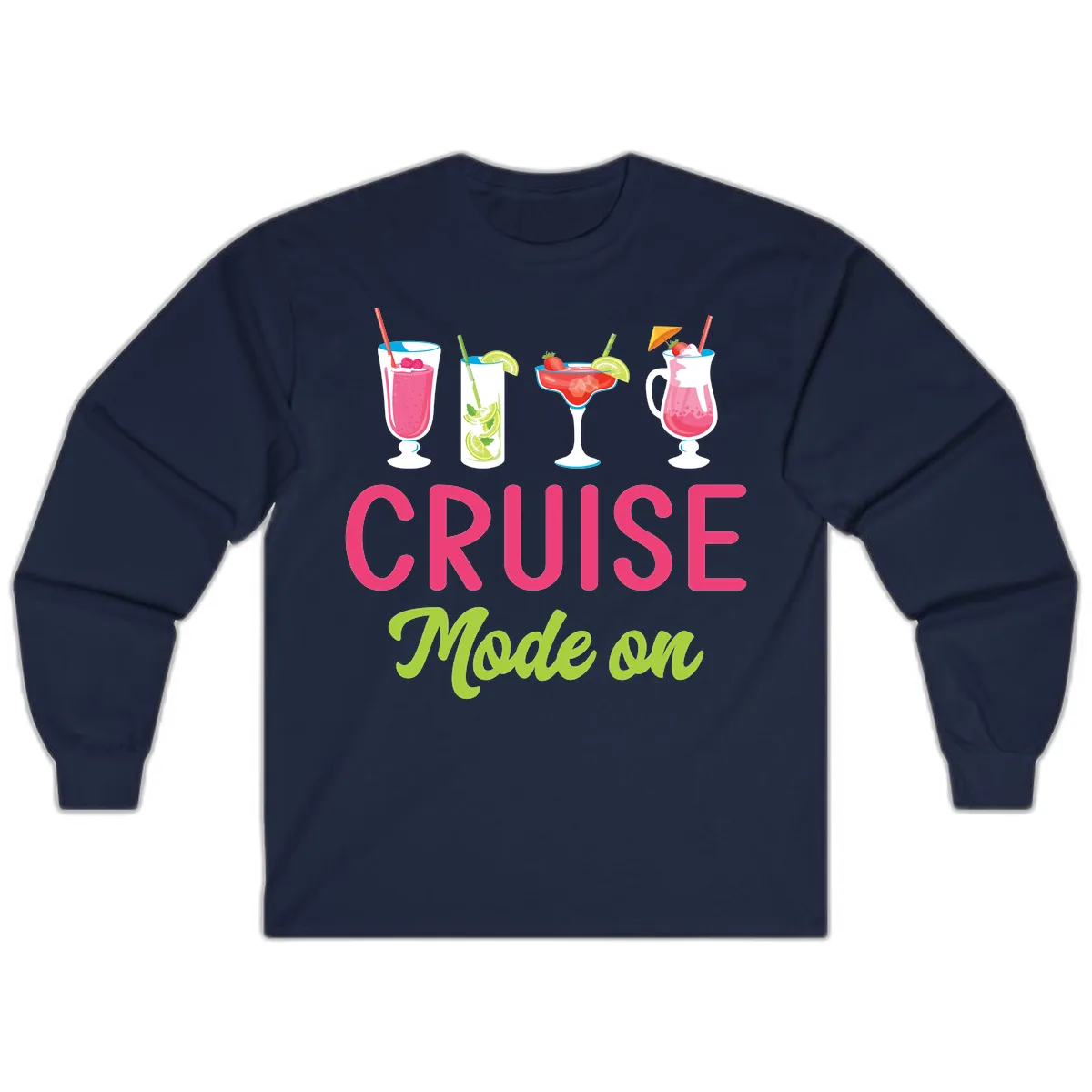 Cruise Mode On Long Sleeve in Navy
