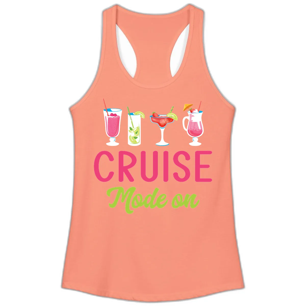 Cruise Mode On Ladies Tank in Solid Light Orange