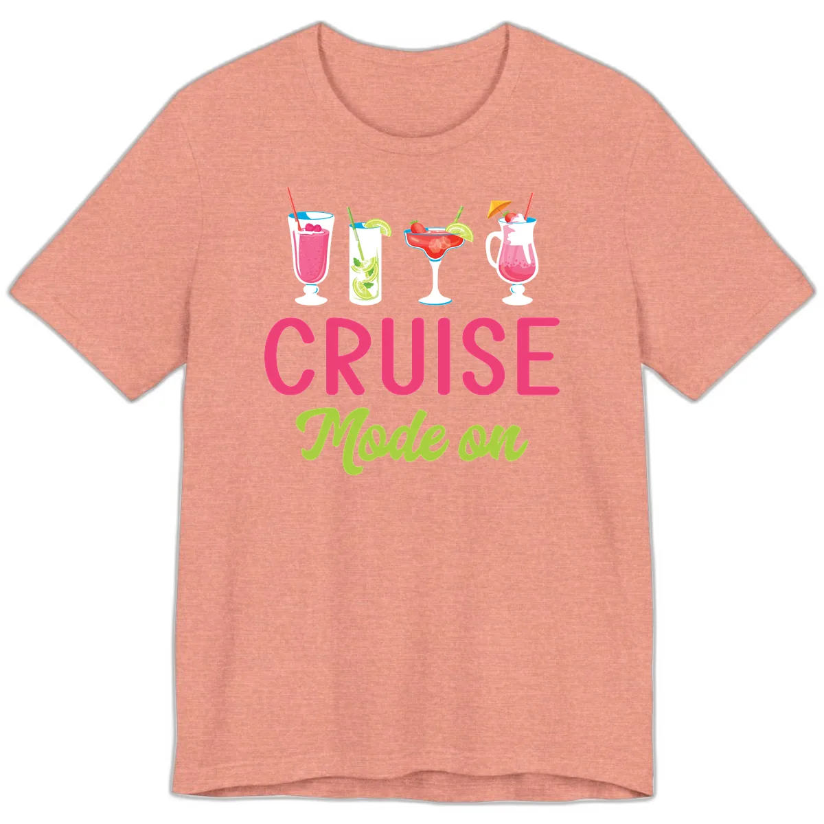 Cruise Mode On Premium T-Shirt in Heather Sunset