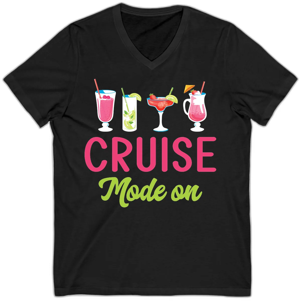 Cruise Mode On V-Neck in Black