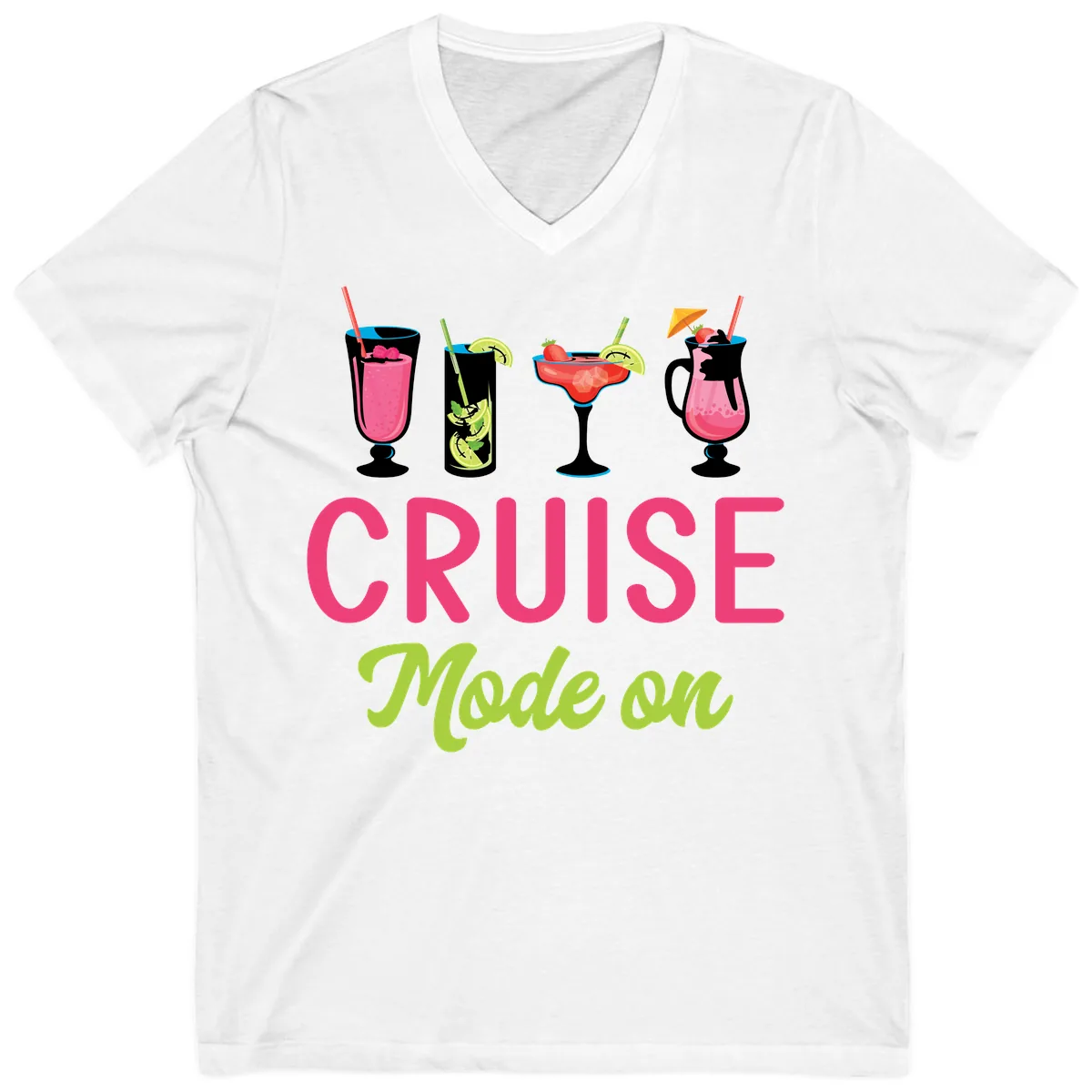 Cruise Mode On V-Neck in White