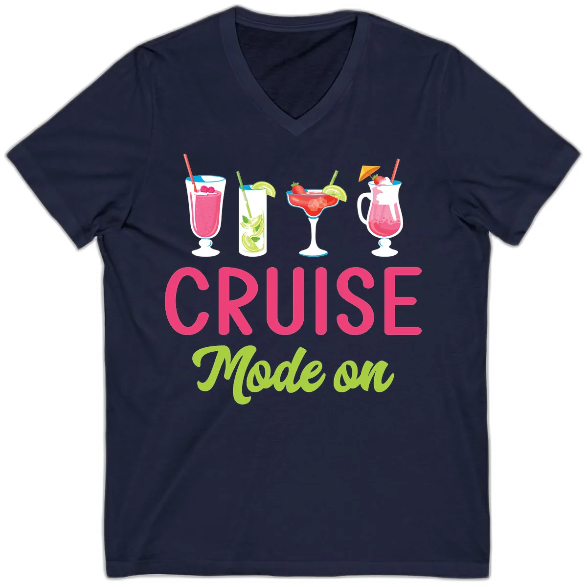 Cruise Mode On V-Neck in Navy