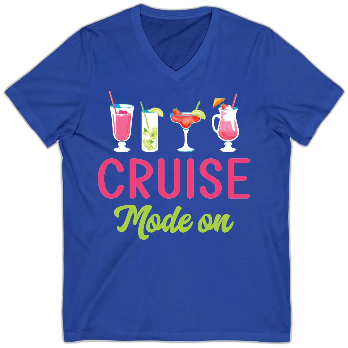 Cruise Mode On V-Neck in True Royal