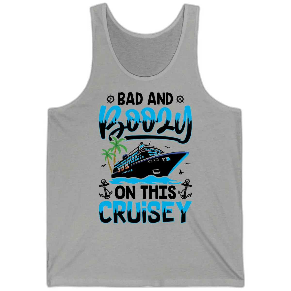 Bad And Saucy On This Cruise Tank in Athletic Heather