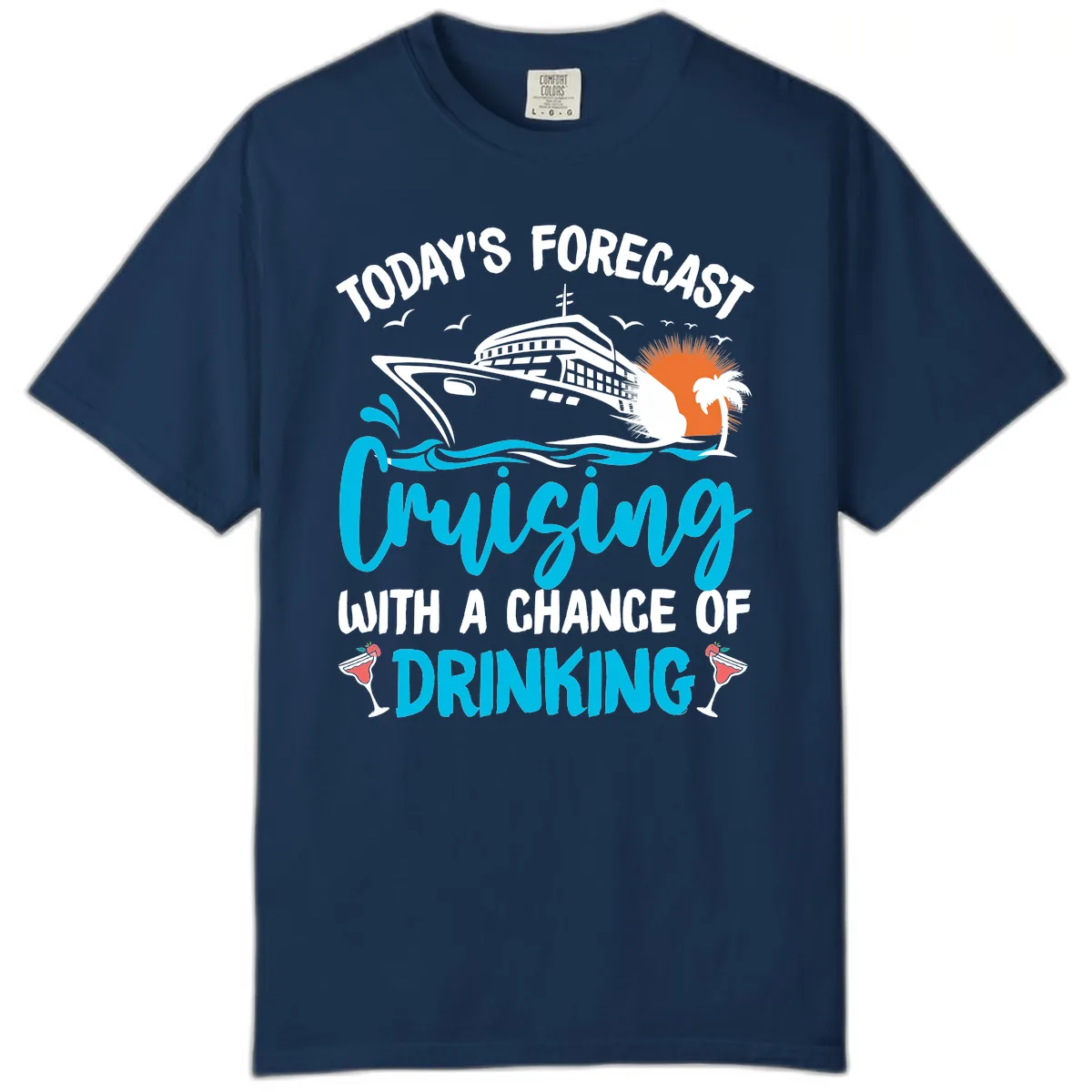 Cruising With A Chance Of Drinking Comfort Color in Navy