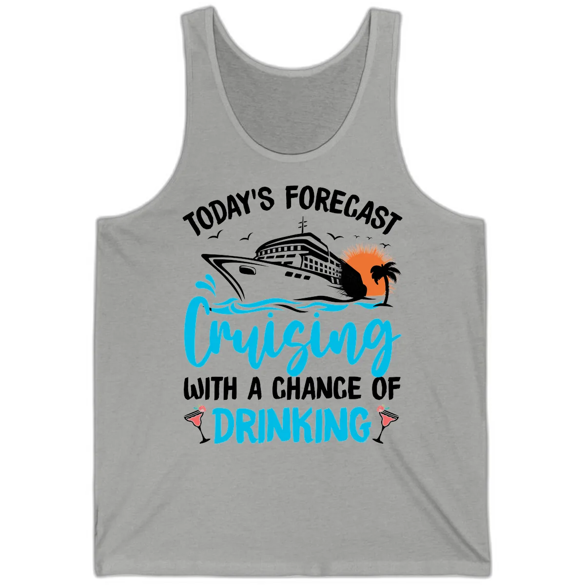 Cruising With A Chance Of Drinking Tank in Athletic Heather