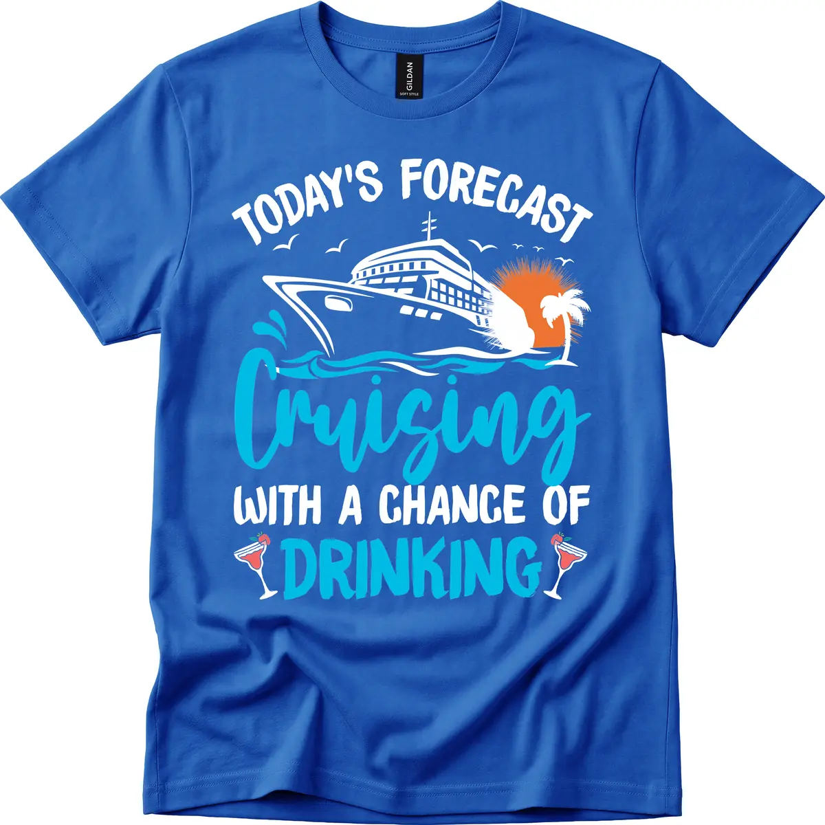 Cruising With A Chance Of Drinking T-Shirt in Royal