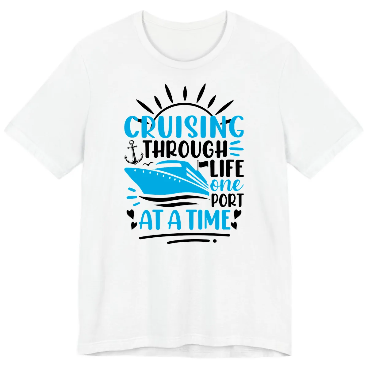 Cruising Through Life One Port At A Time Premium T-Shirt in White
