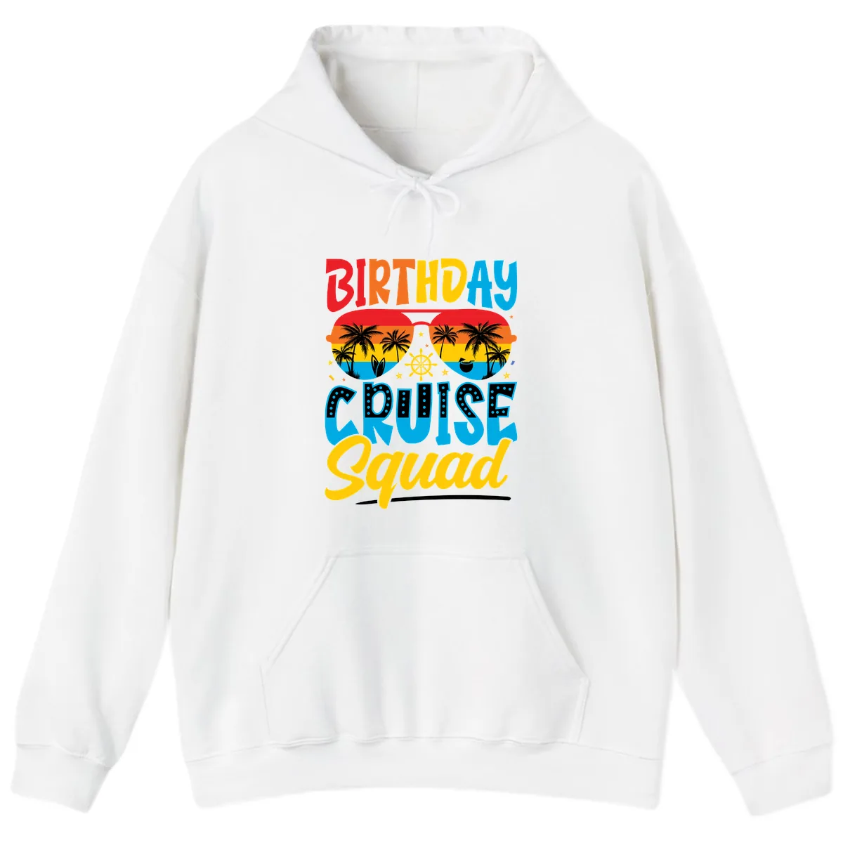Birthday Cruise Squad Hoodie in White