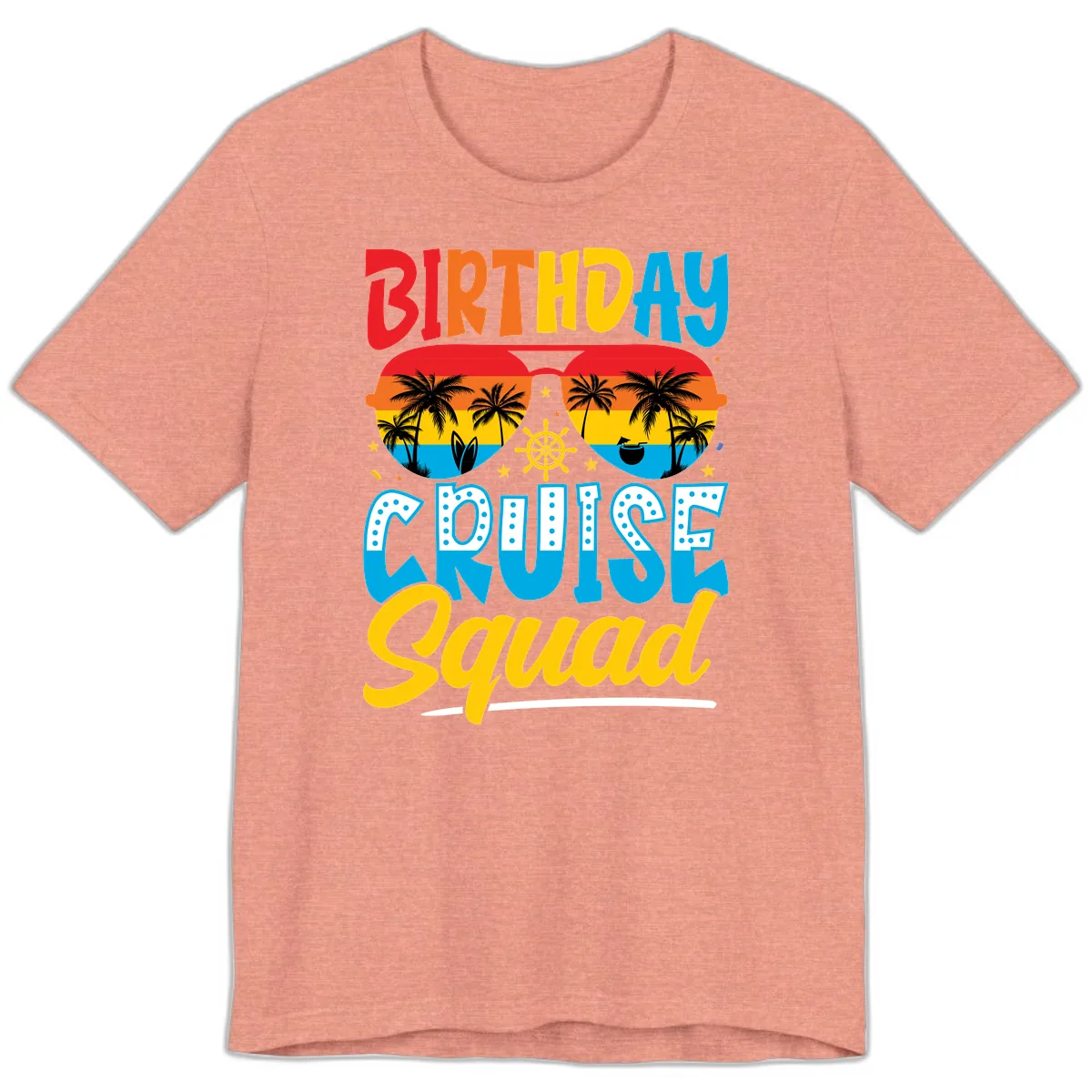 Birthday Cruise Squad Premium T-Shirt in Heather Sunset