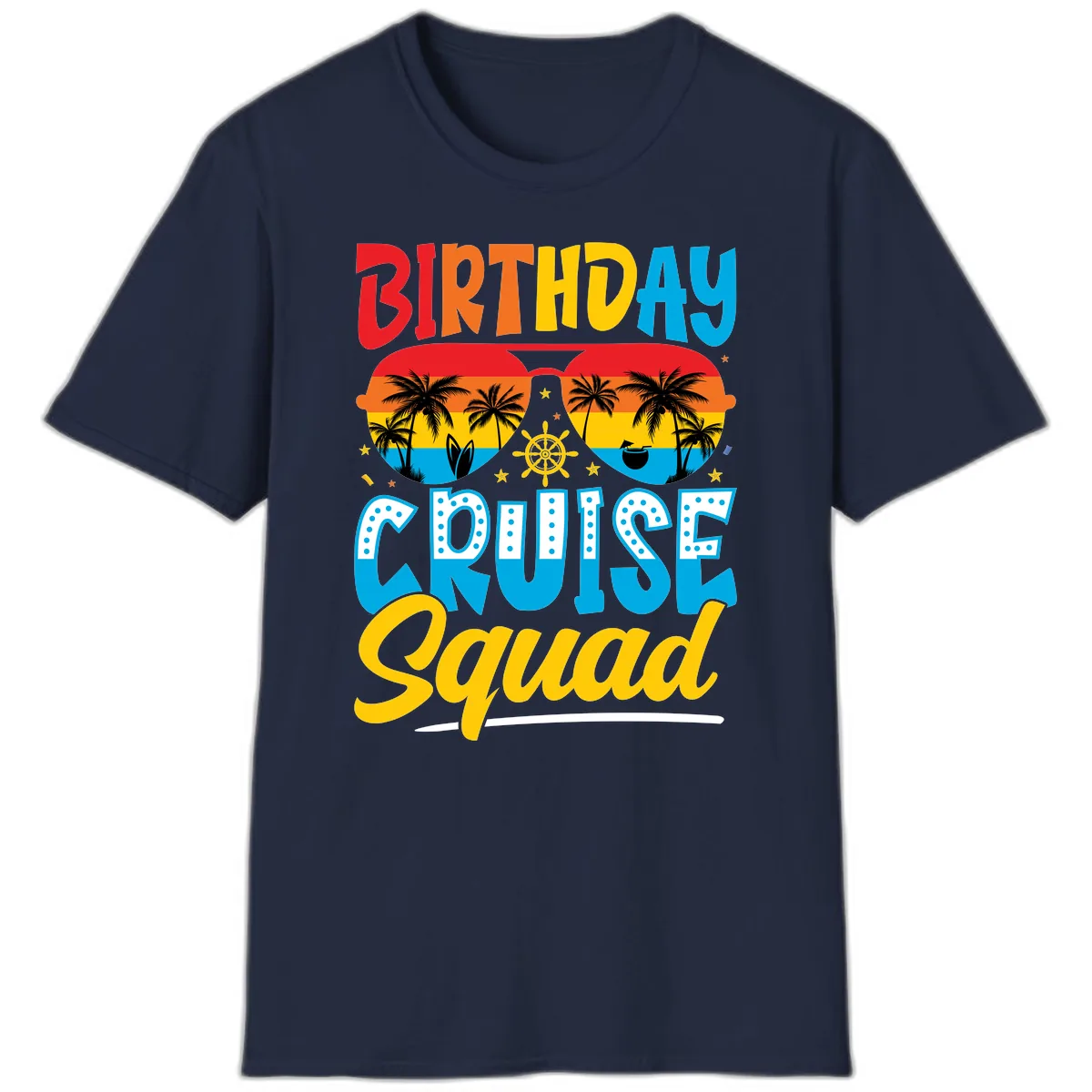 Birthday Cruise Squad T-Shirt in Navy