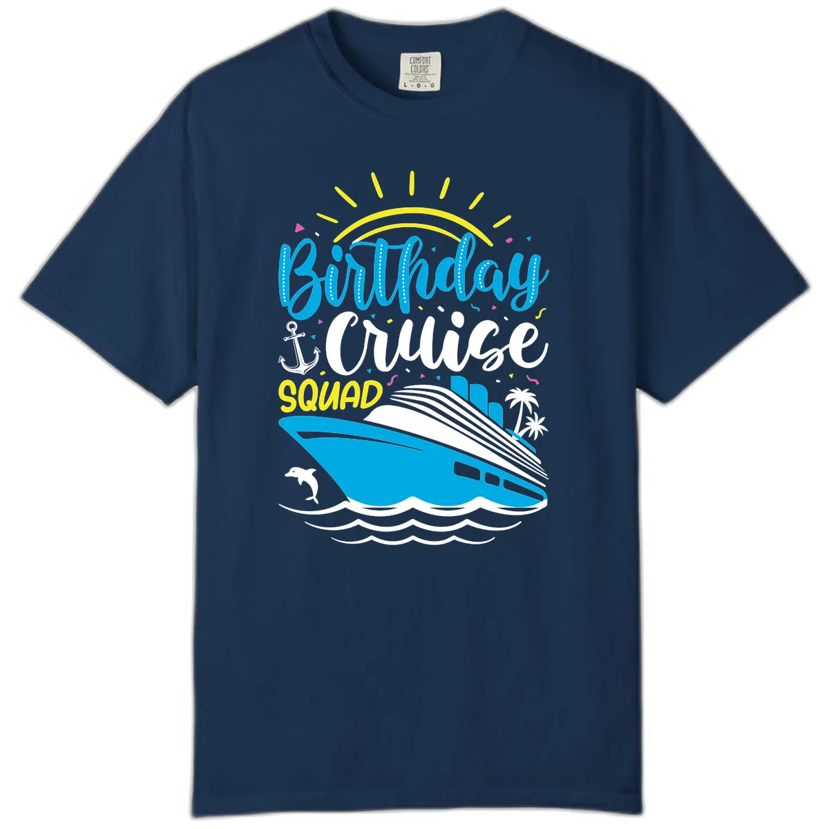 Birthday Cruise Squad Comfort Color in Navy
