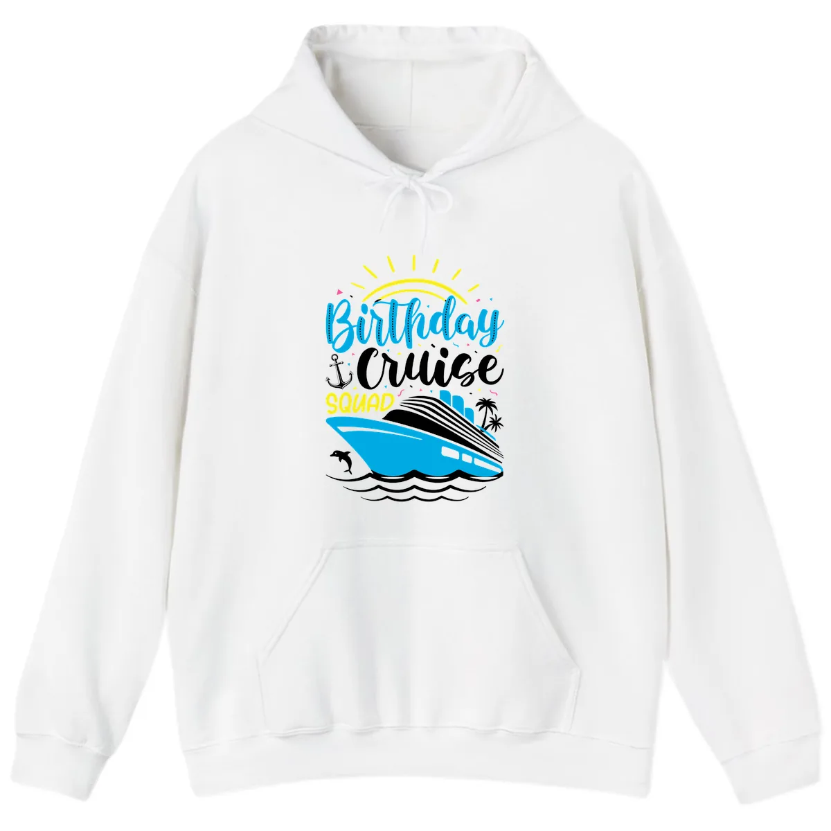 Birthday Cruise Squad Hoodie in White