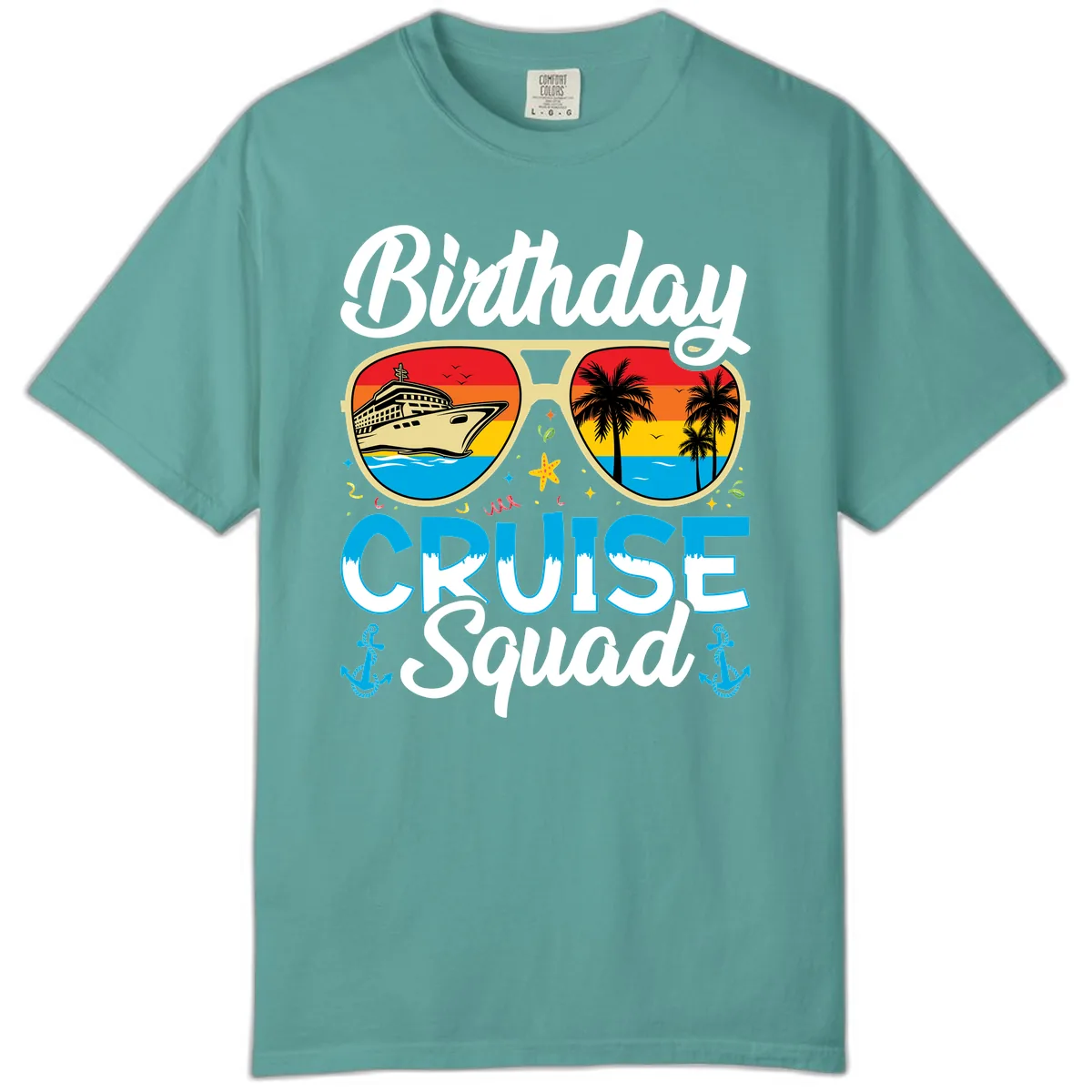 Birthday Cruise Squad Comfort Color in Seafoam