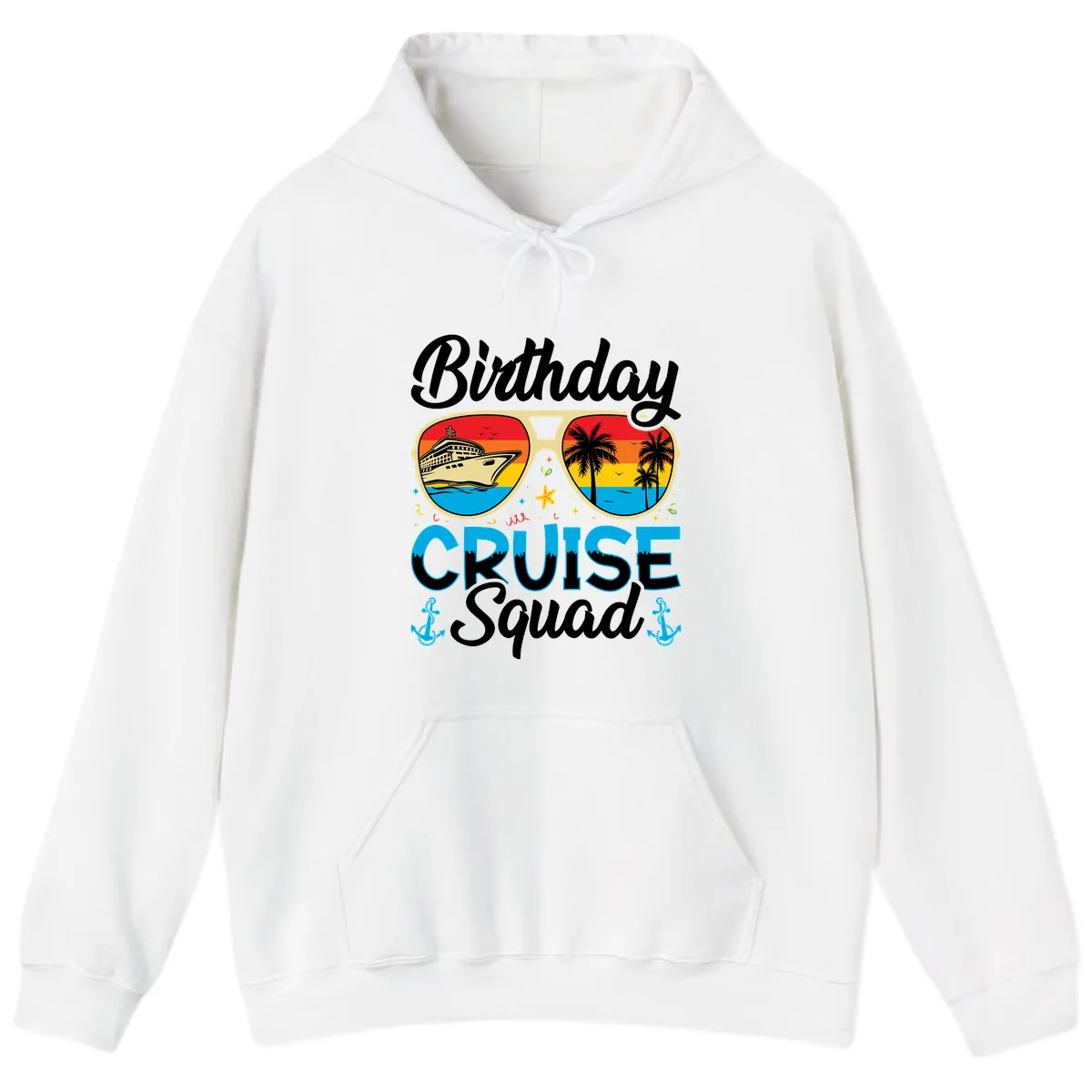 Birthday Cruise Squad Hoodie in White