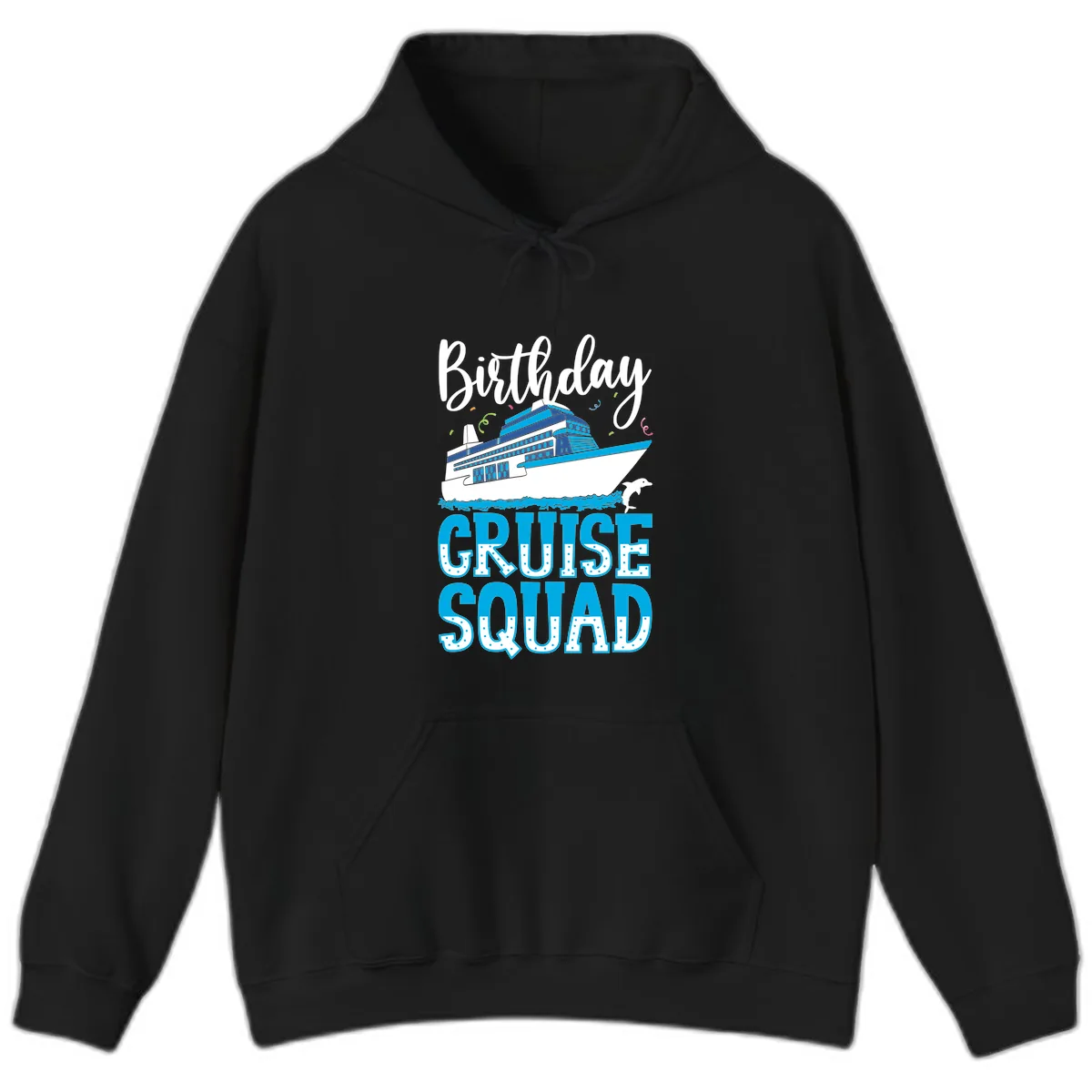 Birthday Cruise Squad Hoodie in Black