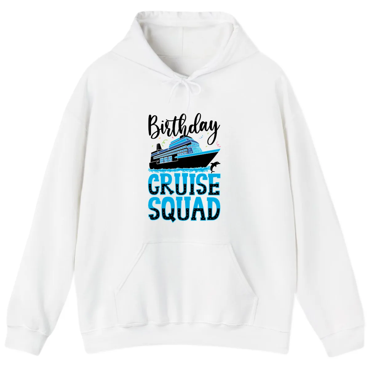 Birthday Cruise Squad Hoodie in White